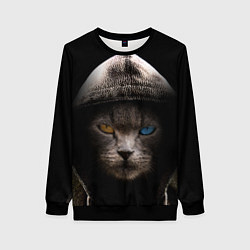 Свитшот женский Уличный кот, цвет: 3D-черный