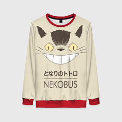 Свитшот женский Мой сосед Тоторо Nekobus, цвет: 3D-красный