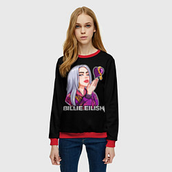 Свитшот женский BILLIE EILISH, цвет: 3D-красный — фото 2