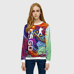 Свитшот женский CS GO HYPERBEAST, цвет: 3D-белый — фото 2