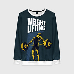 Свитшот женский Wheight lifting, цвет: 3D-белый