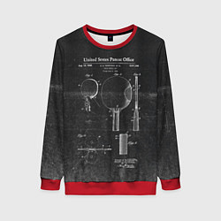 Свитшот женский Настольный теннис, цвет: 3D-красный