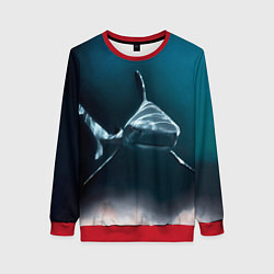 Свитшот женский Акула, цвет: 3D-красный