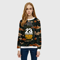 Свитшот женский С 23 февраля граната, цвет: 3D-белый — фото 2