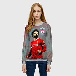 Свитшот женский Mohamed Salah, цвет: 3D-меланж — фото 2