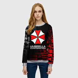 Свитшот женский RESIDENT EVIL UMBRELLA CORP, цвет: 3D-меланж — фото 2