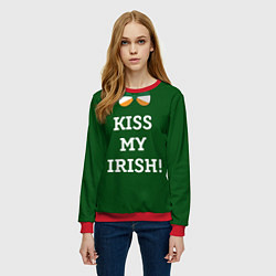 Свитшот женский Kiss my Irish, цвет: 3D-красный — фото 2
