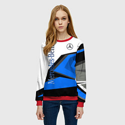 Свитшот женский Mercedes-Benz, цвет: 3D-красный — фото 2