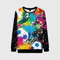 Свитшот женский Football Paints, цвет: 3D-черный