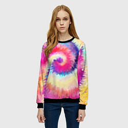 Свитшот женский Tie Dye vortex, цвет: 3D-черный — фото 2