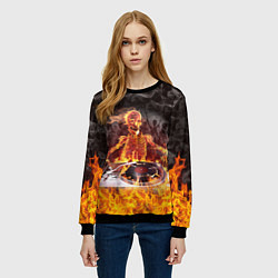 Свитшот женский Вечеринка у скелетов, цвет: 3D-черный — фото 2