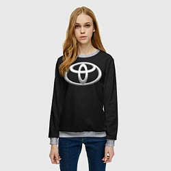 Свитшот женский Toyota carbon, цвет: 3D-меланж — фото 2
