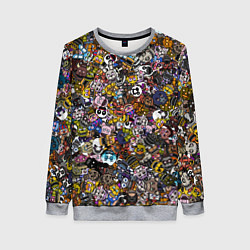 Женский свитшот FNaF стикербомбинг