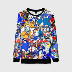 Свитшот женский SONIC PATTERN, цвет: 3D-черный