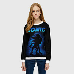 Свитшот женский Sonic in shadow, цвет: 3D-белый — фото 2