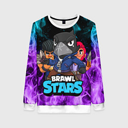 Свитшот женский BRAWL STARS CROW, цвет: 3D-белый