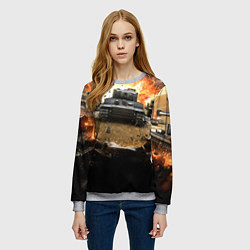 Свитшот женский ТАНКИ, цвет: 3D-меланж — фото 2