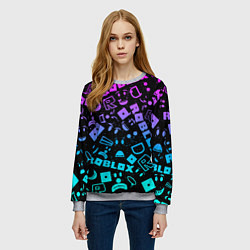 Свитшот женский Roblox, цвет: 3D-меланж — фото 2