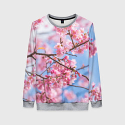 Свитшот женский Ветки Сакуры, цвет: 3D-меланж