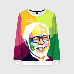 Свитшот женский Hayao Miyazaki, цвет: 3D-белый
