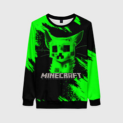 Свитшот женский MINECRAFT CREEPER CAT, цвет: 3D-черный