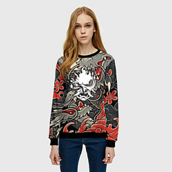Свитшот женский CYBERPUNK2077 SAMURAI, цвет: 3D-черный — фото 2
