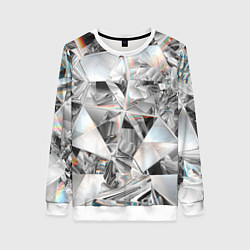 Свитшот женский Зеркальный калейдоскоп, цвет: 3D-белый