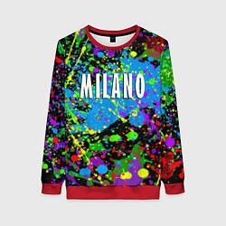 Свитшот женский Milano - abstraction - Italy, цвет: 3D-красный