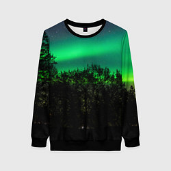 Свитшот женский Северное сияние, цвет: 3D-черный