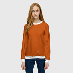 Свитшот женский Радуга v6 - оранжевый, цвет: 3D-белый — фото 2