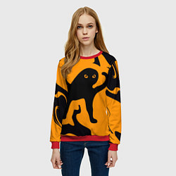 Свитшот женский Кот- мем, цвет: 3D-красный — фото 2