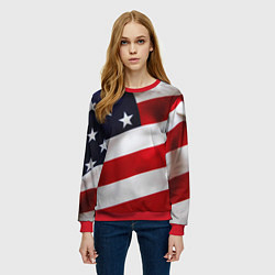 Свитшот женский США USA, цвет: 3D-красный — фото 2