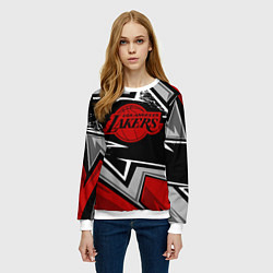 Свитшот женский LA LAKERS RED, цвет: 3D-белый — фото 2