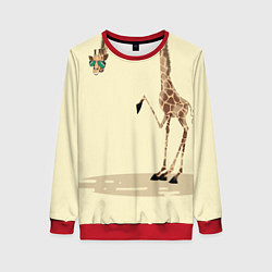 Свитшот женский Жираф на шее, цвет: 3D-красный