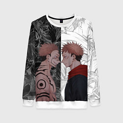Свитшот женский Jujutsu Kaisen Сукуна х Юдзи, цвет: 3D-белый