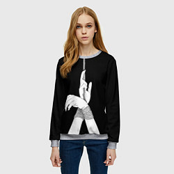 Свитшот женский Связанные руки эстетика, цвет: 3D-меланж — фото 2