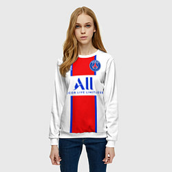 Свитшот женский PSG, выездная сезон 2021, цвет: 3D-белый — фото 2