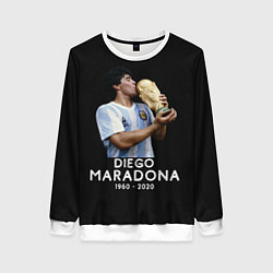 Свитшот женский Diego Maradona, цвет: 3D-белый