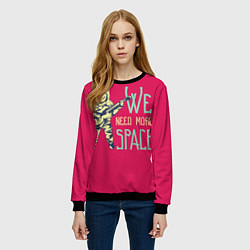 Свитшот женский Нужно больше космоса, цвет: 3D-черный — фото 2