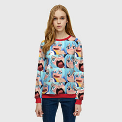 Свитшот женский Аква Коносуба Aqua Konosuba, цвет: 3D-красный — фото 2