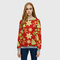 Свитшот женский С Новым Годом!, цвет: 3D-меланж — фото 2