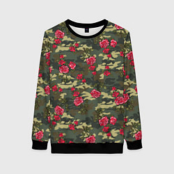 Женский свитшот Камуфляж и розы