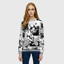 Свитшот женский Магическая битва манга, цвет: 3D-меланж — фото 2
