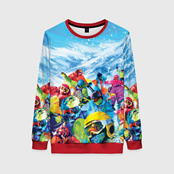 Свитшот женский Палитра сноуборд, цвет: 3D-красный