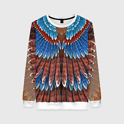 Свитшот женский Оперение: сойка, цвет: 3D-белый