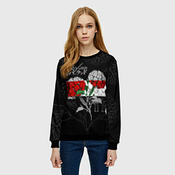 Свитшот женский Обещанный Неверленд Цветы Вида, цвет: 3D-черный — фото 2