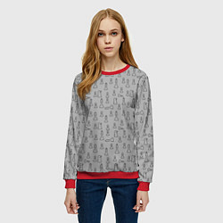 Свитшот женский Шахматы, цвет: 3D-красный — фото 2