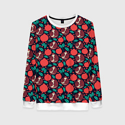 Свитшот женский Гранат Паттерн, цвет: 3D-белый