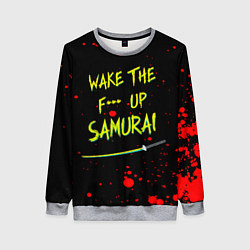 Свитшот женский WAKE THE F*** UP SAMURAI, цвет: 3D-меланж