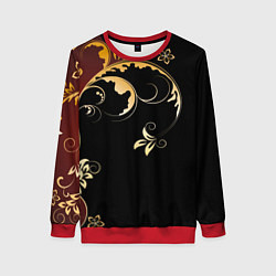 Свитшот женский Узор - Хохлома, цвет: 3D-красный